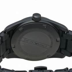 Pre Owned Emporio Armani Black PVD Coated Stainless Steel Rubber Sportivo AR6052 Men's Wristwatch 42 mm