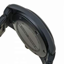 Pre Owned Emporio Armani Black PVD Coated Stainless Steel Rubber Sportivo AR6052 Men's Wristwatch 42 mm