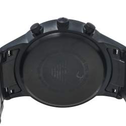 Pre Owned Emporio Armani Black PVD Stainless Steel Chronograph AR11275 Men's Wristwatch 43 mm