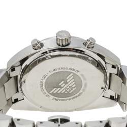 Pre Owned Emporio Armani Silver Stainless Steel Sportivo AR5958 Chronograph Men's Wristwatch 42 mm