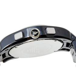 Pre Owned Emporio Armani Black Ceramic and Stainless Steel Ceramica AR1410 Men's Wristwatch 42 mm