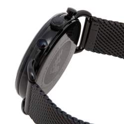 Pre Owned Emporio Armani Black PVD Coated Stainless Steel Aviator AR11142 Men's Wristwatch 43 mm