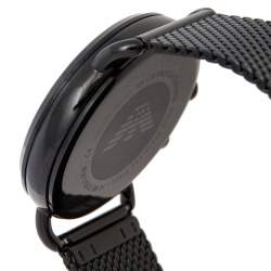 Pre Owned Emporio Armani Black PVD Coated Stainless Steel Aviator AR11142 Men's Wristwatch 43 mm