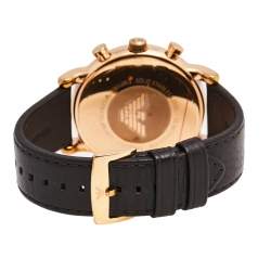 Pre Owned Emporio Armani Grey Rose Gold Plated Stainless Steel UAE National Day Edition AR80003 Men's Wristwatch 46 mm