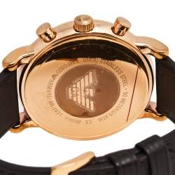 Pre Owned Emporio Armani Grey Rose Gold Plated Stainless Steel UAE National Day Edition AR80003 Men's Wristwatch 46 mm