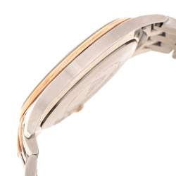 Pre Owned Emporio Armani Silver Two Tone Stainless Steel Lambda AR11044 Men's Wristwatch 43 mm