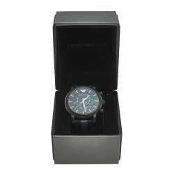 Pre Owned Emporio Armani Black PVD Coated Stainless Steel Canvas Luigi AR-1948 Men's Wristwatch 46 mm