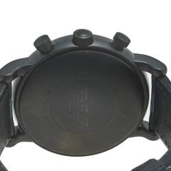 Pre Owned Emporio Armani Black PVD Coated Stainless Steel Canvas Luigi AR-1948 Men's Wristwatch 46 mm