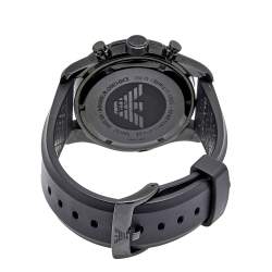 Pre Owned Emporio Armani Black PVD Coated Stainless Steel Rubber Sportivo AR5946 Men's Wristwatch 44 mm