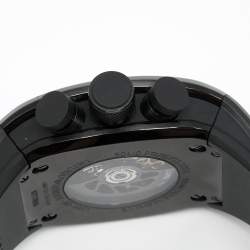 Pre Owned Emporio Armani Black PVD Coated Stainless Steel Rubber Super Meccanico AR4901 Men's Wristwatch 42 mm