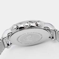 Pre Owned Emporio Armani Black Stainless Steel Classic AR1808 Men's Wristwatch 46 mm