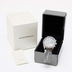 Pre Owned Emporio Armani Black Stainless Steel Sportivo AR-5988 Men's Wristwatch 46 mm