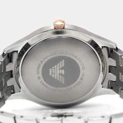 Emporio Armani Silver Two Tone Stainless Steel Lamda AR11044 Men's Wristwatch 43 mm