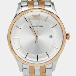 Emporio Armani Silver Two Tone Stainless Steel Lamda AR11044 Men's Wristwatch 43 mm
