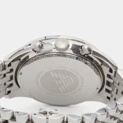 Pre Owned Emporio Armani Blue Stainless Steel Sportivo AR6072 Men's Wristwatch 46 mm