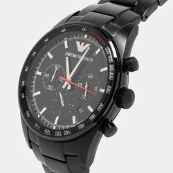 Pre Owned Emporio Armani Black Ion Plated Stainless Steel AR6094 Men's Wristwatch 43 mm