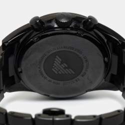 Pre Owned Emporio Armani Black Ion Plated Stainless Steel AR6094 Men's Wristwatch 43 mm