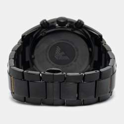 Pre Owned Emporio Armani Black Ion Plated Stainless Steel AR6094 Men's Wristwatch 43 mm