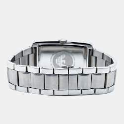 Pre Owned Emporio Armani Black Stainless Steel Classic AR1608 Men's Wristwatch 32 mm 