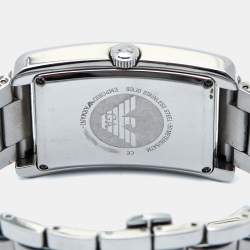 Pre Owned Emporio Armani Black Stainless Steel Classic AR1608 Men's Wristwatch 32 mm 