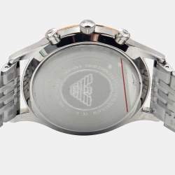 Pre Owned Emporio Armani Silver Grey Two-Tone Stainless Steel AR1864 Men's Wristwatch 43 mm