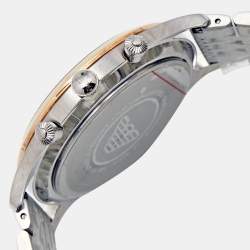 Pre Owned Emporio Armani Silver Grey Two-Tone Stainless Steel AR1864 Men's Wristwatch 43 mm