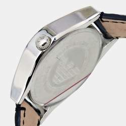 Emporio Armani Black Stainless Steel Embossed Leather Velente AR0644 Women's Wristwatch 35 mm