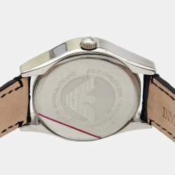 Emporio Armani Black Stainless Steel Embossed Leather Velente AR0644 Women's Wristwatch 35 mm