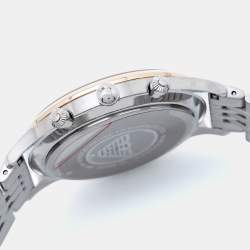Pre Owned Emporio Armani Silver Grey Two-Tone Stainless Steel AR1864 Men's Wristwatch 43 mm