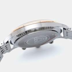 Pre Owned Emporio Armani Silver Grey Two-Tone Stainless Steel AR1864 Men's Wristwatch 43 mm