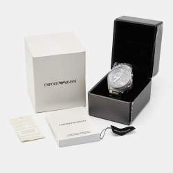 Pre Owned Emporio Armani Blue Stainless Steel AR5860 Men's Wristwatch 43 mm