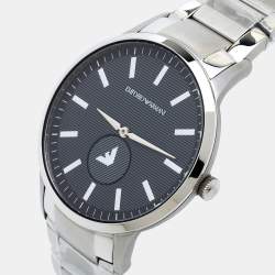 Pre Owned Emporio Armani Black Stainless Steel AR11118 Men's Wristwatch 43 mm
