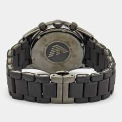 Pre Owned Emporio Armani Grey PVD Coated Stainless Steel Rubber Sport AR5889 Men's Wristwatch 43 mm