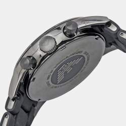 Pre Owned Emporio Armani Grey PVD Coated Stainless Steel Rubber Sport AR5889 Men's Wristwatch 43 mm