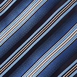 Ermenegildo Zegna Blue Striped Silk Tie 