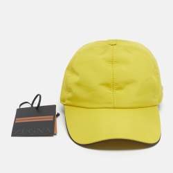 Pre Owned Zegna Yellow Synthetic Technical Zephyr Baseball Cap M