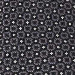 Pre Owned Ermenegildo Zegna Dark Grey Patterned Silk Jacquard Tie