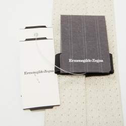 Ermenegildo Zegna Cream Polka Jacquared Silk Tie