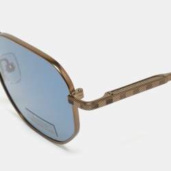 Pre Owned Ermenegildo Zegna Blue EZ0093 Aviator Sunglasses