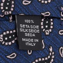 Pre Owned Ermenegildo Zegna Navy Blue Paisley Silk Jacquard Tie