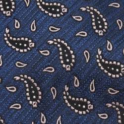 Pre Owned Ermenegildo Zegna Navy Blue Paisley Silk Jacquard Tie