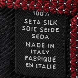 Zegna Burgundy Patterned Silk Jacquard Tie