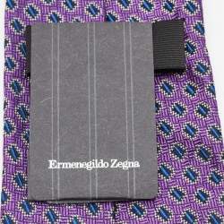 مملوكة مسبقًا Ermenegildo Zegna Purple Patterned Silk Tie