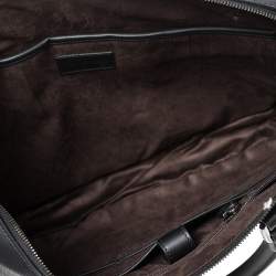 Pre Owned Ermenegildo Zegna Black Leather Stuoia Business Bag