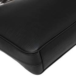 Pre Owned Ermenegildo Zegna Black Leather Stuoia Business Bag