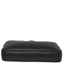 Pre Owned Ermenegildo Zegna Black Leather Stuoia Business Bag