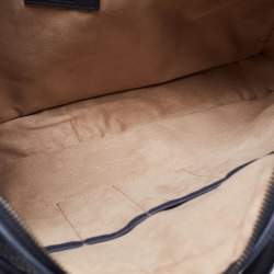 Pre Owned Ermenegildo Zegna Blue Woven Leather Zip Briefcase