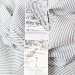 Ermenegildo Zegna Blue Striped Silk Half Placket Shirt S