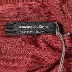 Ermenegildo Zegna Burgundy Wool Knit Crew Neck Sweater XL