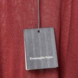 Ermenegildo Zegna Burgundy Wool Knit Crew Neck Sweater XL